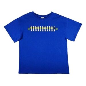 Vintage Brazil Soccer Shirt Large Blue Y2K Futbol Sportswear Retro Crew Neck Tee